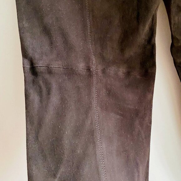 St .John Deep Espresso Brown Suede Ankle Lenght High Rise Leggings Trousers 10 - Picture 7 of 10